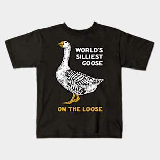 Worlds Silliest Goose On The Loose Funny Kids T-Shirt